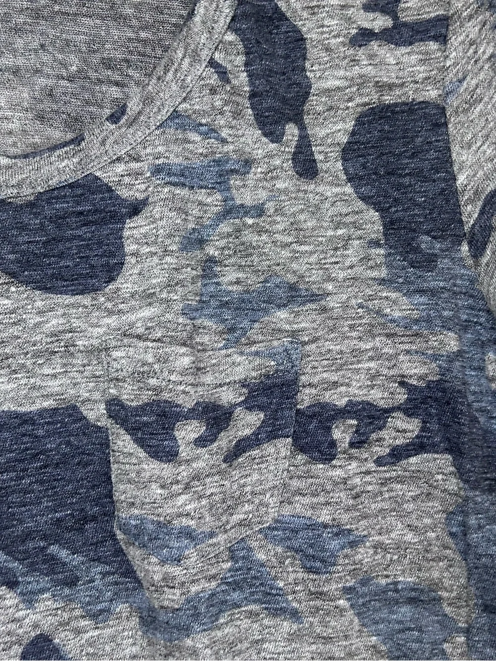 Zadig & Voltaire Awa Linen Blend Camo Tee Blue Grey Size Small - Picture 4 of 7